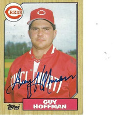 GUY HOFFMAN SIGNED 1987 TOPPS TRADED #48T - CINCINNATI REDS