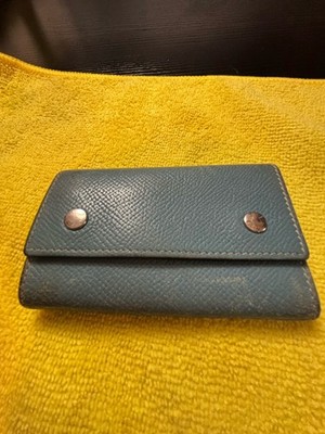 Authentic Hermès Seria 4-Key Case   Bleu Jean Epsom Leather   Good Condition