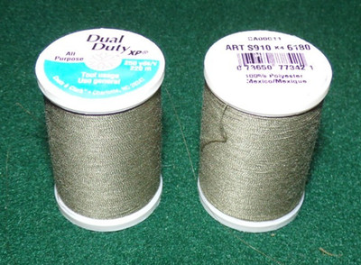 Dual Duty All Purpose Polyester Thread, 250 yards, Green Linen (6180)