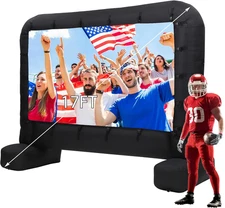 17Ft Inflatable Projector Screen Outdoor Movie Screen Support with Quiet Air Blo