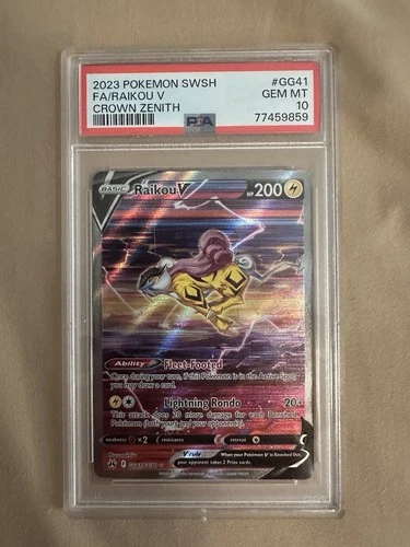 Raikou V GG41/GG70 PSA 10 Crown Zenith S&V Illustration Rare