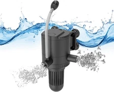 AquaMiracle Aquarium Powerhead Pump with Double For 10-40 Gal Tanks, Black 