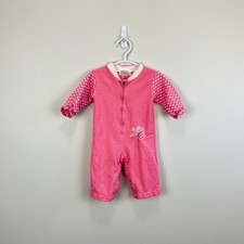 Vintage Health-tex Pink Garden Coveralls One Piece Outfit Baby Girl 6 Months USA