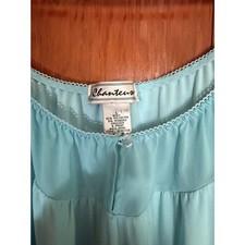 Vintage Lingerie Nightie Sleep Set Top with Pants Lettuce Hem