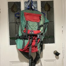 Vintage Salewa Hiking Backpack 80s Green Red  40 litre peuterey bergspezl 