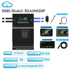 JK BMS B2A20S20P 2A Balance BMS 8S-20S 200A Li-ion Lifepo4 Battery BT/RS485 Lot