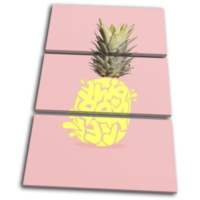 Ananas Typ Konzept Essen Küche VOLLHOLZ LEINWANDBILD WANDBILD Bild Druck