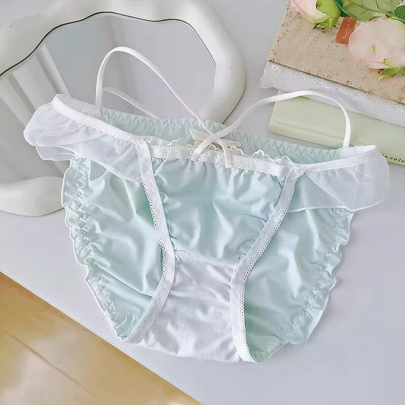 Dulces Niñas Volantes Lazo Bragas Calzoncillos Calzoncillos Japoneses Lolita Escuela Bragas Foto 4 de 4