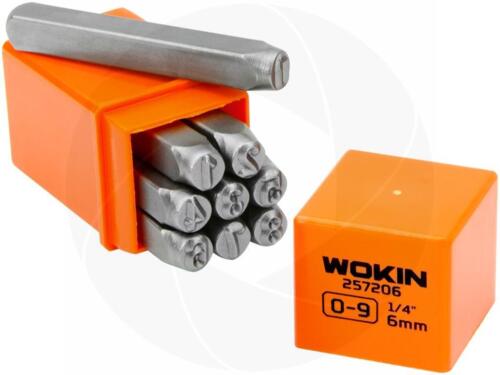 6mm Steel Punch Number Stamp Die Set Metal Steel Tool Numbers 0-9 9 Pieces Set