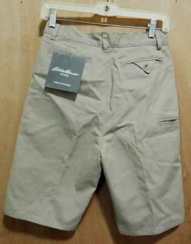 Eddie Bauer School Beige Boys Shorts Utility Pocket Adjustable Waist Size 16 - Picture 4 of 5