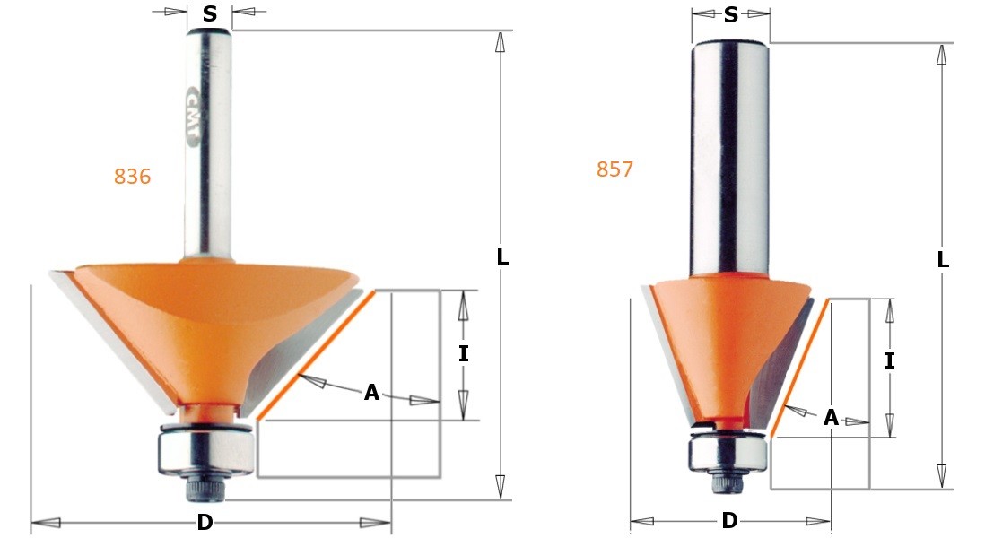 Fresa CMT Per Smussatura 45&deg; - Diametro 31.7mm Per Lavorazioni Professionali
