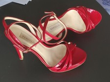Sandali rossi Vergelio vernice cinturini tacco a spillo 37 