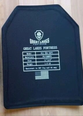 BAM-ARMORCORE Body Armor Bullet Proof Plates UHMWPE Level IIIA 3A Curved 11x14 PAIR Only 1 lb