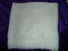 Vintage Baby Crest Blanket Babycrest Amcrest 44" x 44" 100 Acrylic White Japan