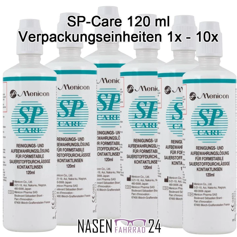 1-10 x Menicon SP-Care 120ml Kontaktlinsenflüssigkeit/Aufbewahrung harte Linsen