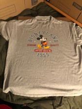 Vintage 90s Disneyland Mickey Mouse Logo T Shirt Grey Large Est 1955 USA Rare