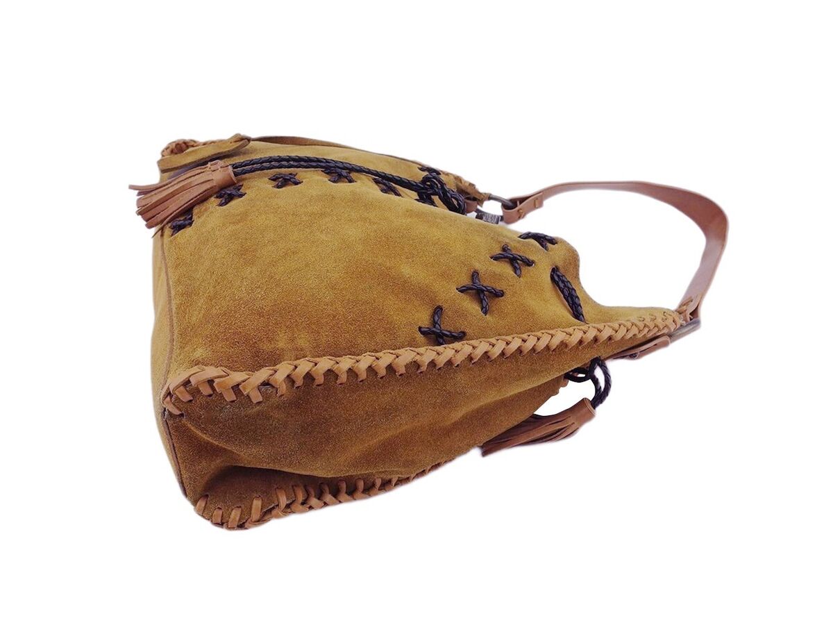 Dolce & Gabbana Suede Leather Shoulder Bag Brown auth Dolce & Gabbana Suede Leather Shoulder Bag Brown auth