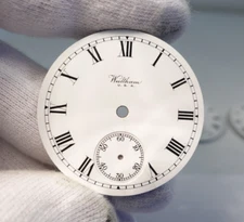 WALTHAM ANTIQUE POCKET WATCH DIAL - SINGLE CRACK- 42.37mm GOOD CONDITION