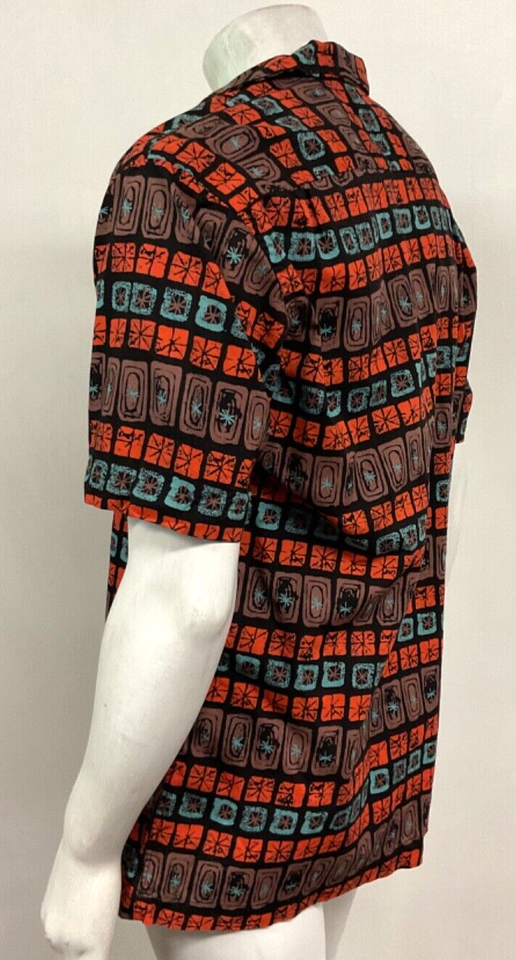 1950s Jantzen Graphic Atomic Print Rock n' Roll Rockabilly Loop Collar