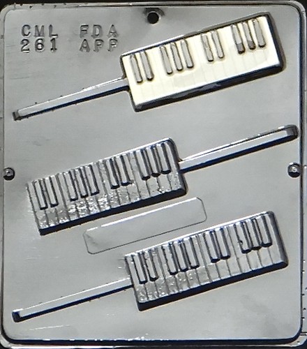 Piano Keyboard Chocolate Candy Mold - #261, Clear Plastic, For Lollipops & Treats