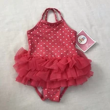 Circo Pink Swim Suit 18M UPF 50+ One Piece Girls Bathing Suit Swimsuit Dot
