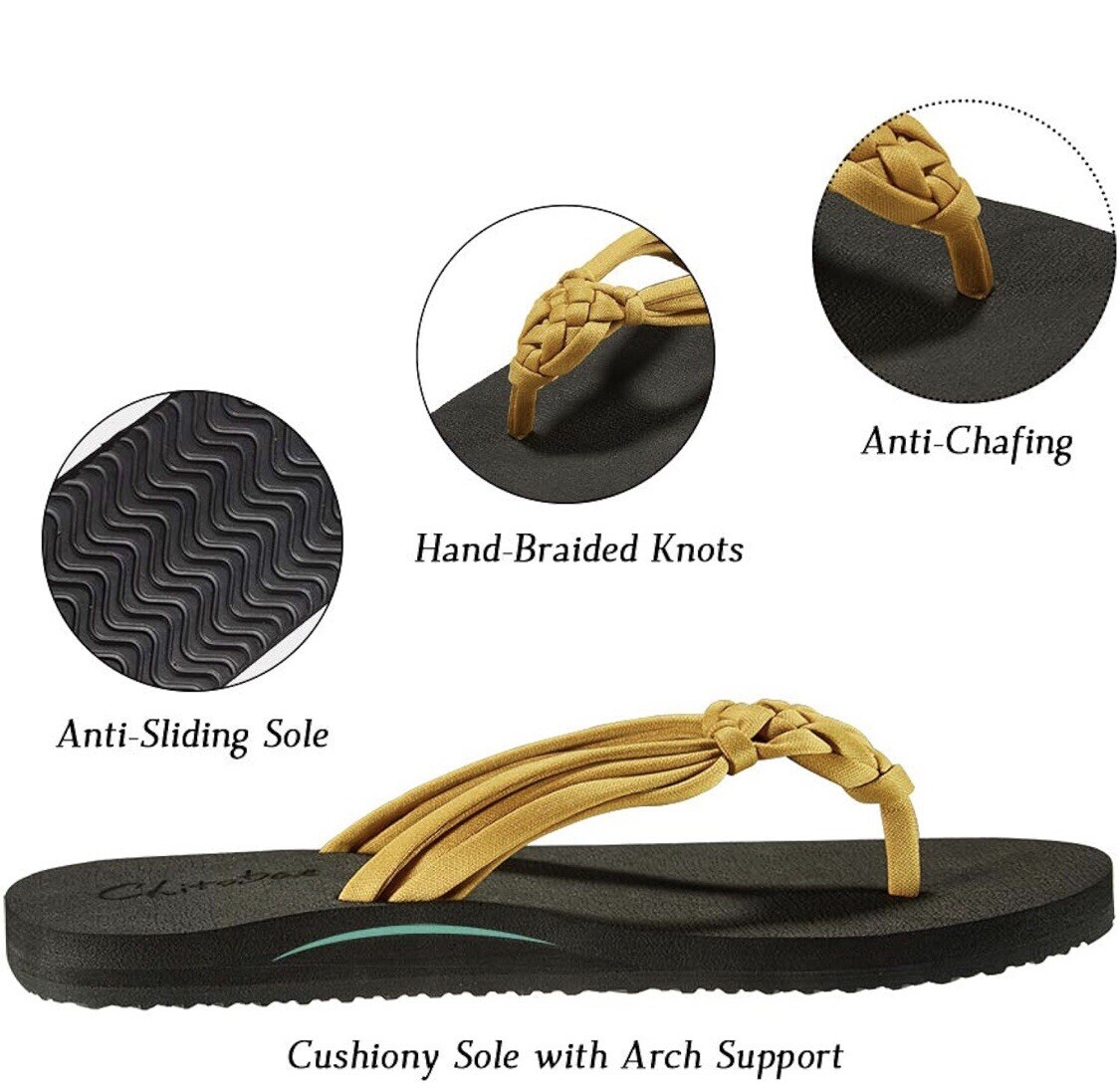 PANTOFOLA D’ORO chitobae Infradito Donna Sandali Piatti Pantofole Intrecciate a Mano con Arco