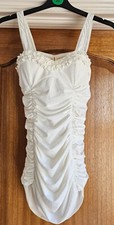 Tattletale White Bodycon Ruched Dress Size M