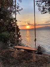 Tree Swing, Wooden Rope Swing, Rustic Long Lasting Outdoor Swing, Backyard Swing