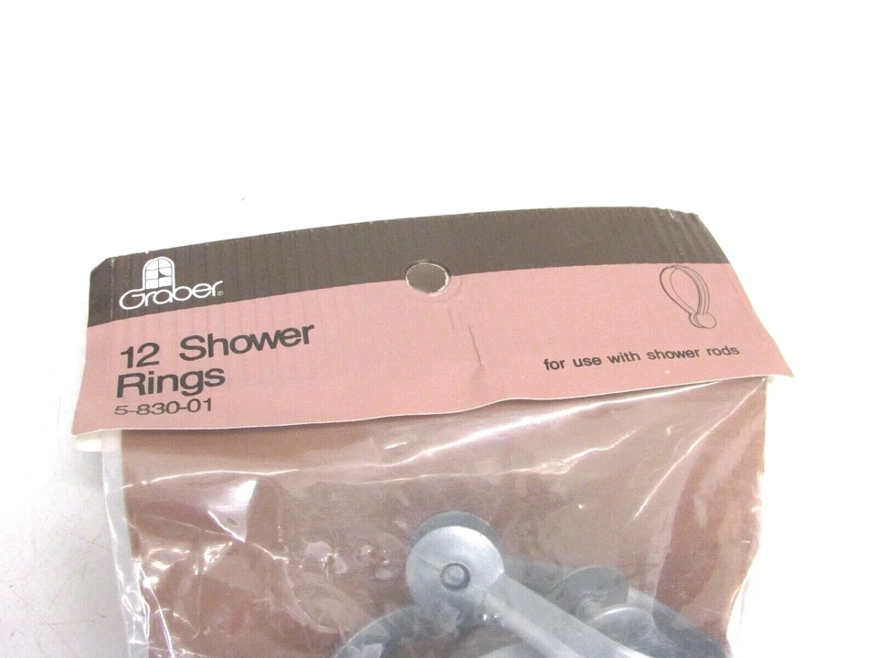 ¡NUEVO! ANILLOS DE DUCHA GRABER 12-PK, COLOR PLATA, 5-830-01 Foto 2 de 3
