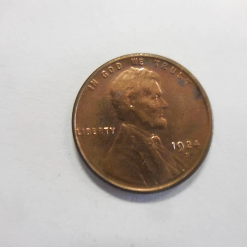 1924-S Lincoln Cent Wheat Penny ----Red Gem BU+ Condition Coin