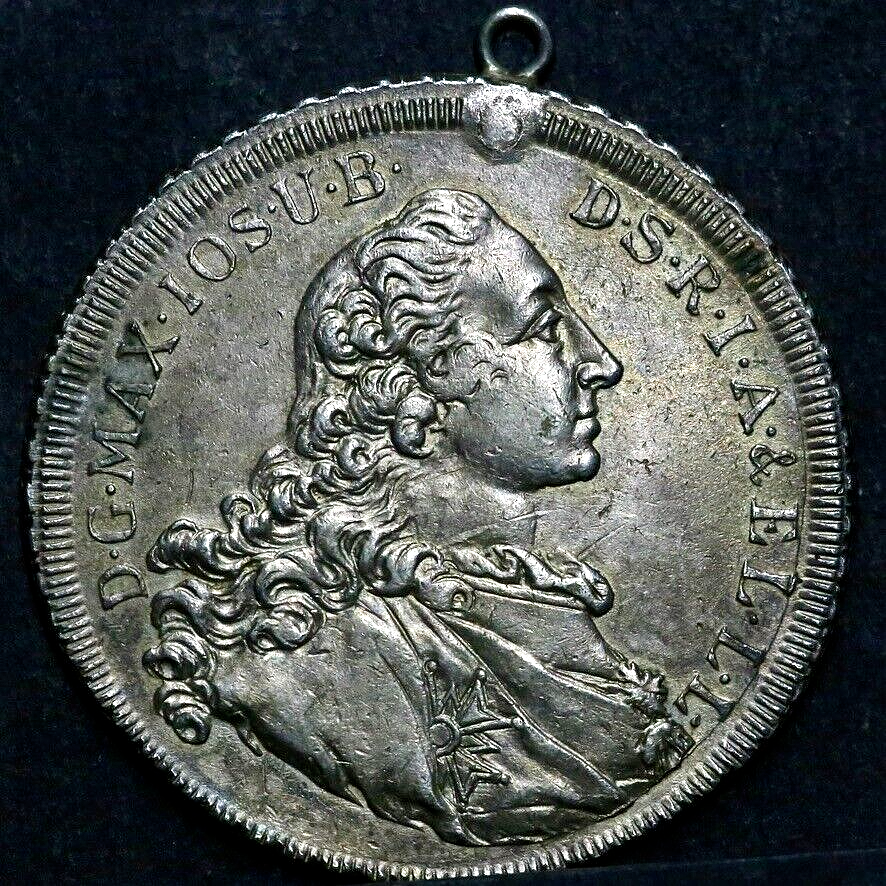 1760 One 1 Thaler Patrona Bavaria Germany – Great Details! RC120