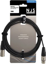 NJS Premium Professional XLR to XLR 5 Pin DMX Cable Audio Cable Lead (3 Metre)