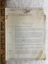 1928 H.S. Tuber & company Quaker Products Delaware Financial Information Sheets