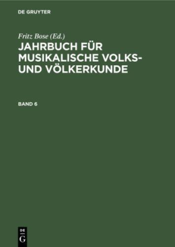 Thumbnail - Jahrbuch Für Musikalische Volks- Und Völkerkunde. Band 6 6772