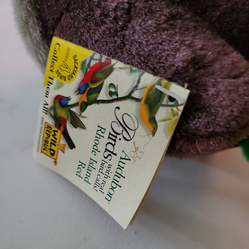 Audubon Birds Rhode Island Red Plush with Tags Call Sounds Not Working EUC - Picture 5 of 9