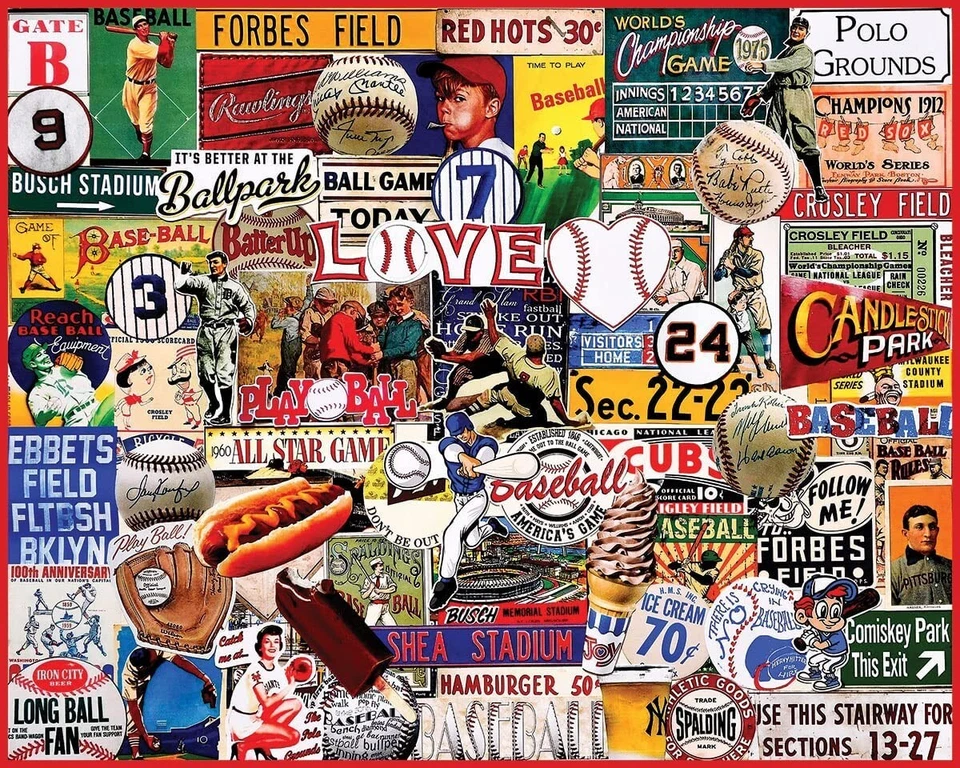 I Love Baseball 1000 Pezzi Puzzle Da Bianco Mountain 760mm x 610mm - Immagine 2 di 4