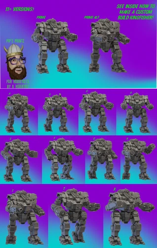 Kingfisher Alt Mech Model For Battletech  11+ Variants and Custom! Multi Scale!