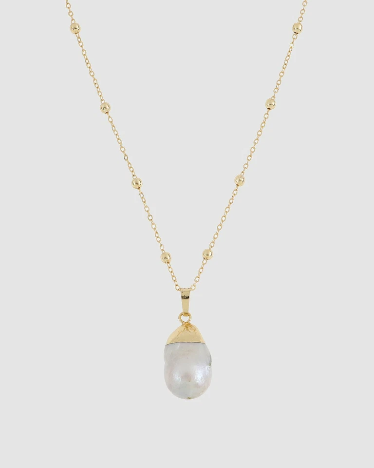 Flussperlenkette Halskette Perlenkette Halskette Modeschmuck Goldkette Geschenk - Bild 1 von 3