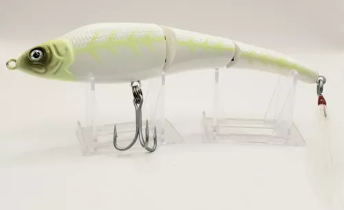 Canal Tackle™ Jointed Mack Lure Ghost White Squid Mackerel 8" 3.5oz (Rigged)