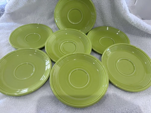 Lot Of 7  Fiesta Fiestaware 6.25" Lime Green bread & butter plates - HLCo USA