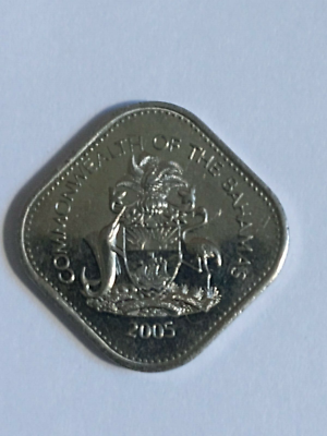 Bahamas 2005 square 15 cents coin hibiscus appears uncirculated | eBay