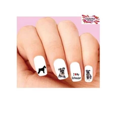 Waterslide Dog Nail Decals Set of 20 - Schnauzer Assorted