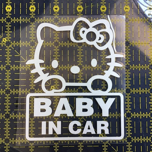 1pcs 4" x 5" Hello Kitty Sticker ( BABY IN CAR ) For Window/ LapTop / iPad St-13 - Picture 2 of 2