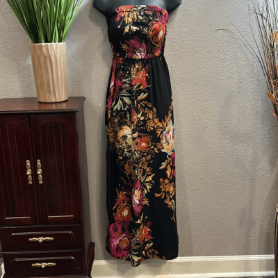 56 Xhilaration strapless, floral printed maxi dress size XS | eBay