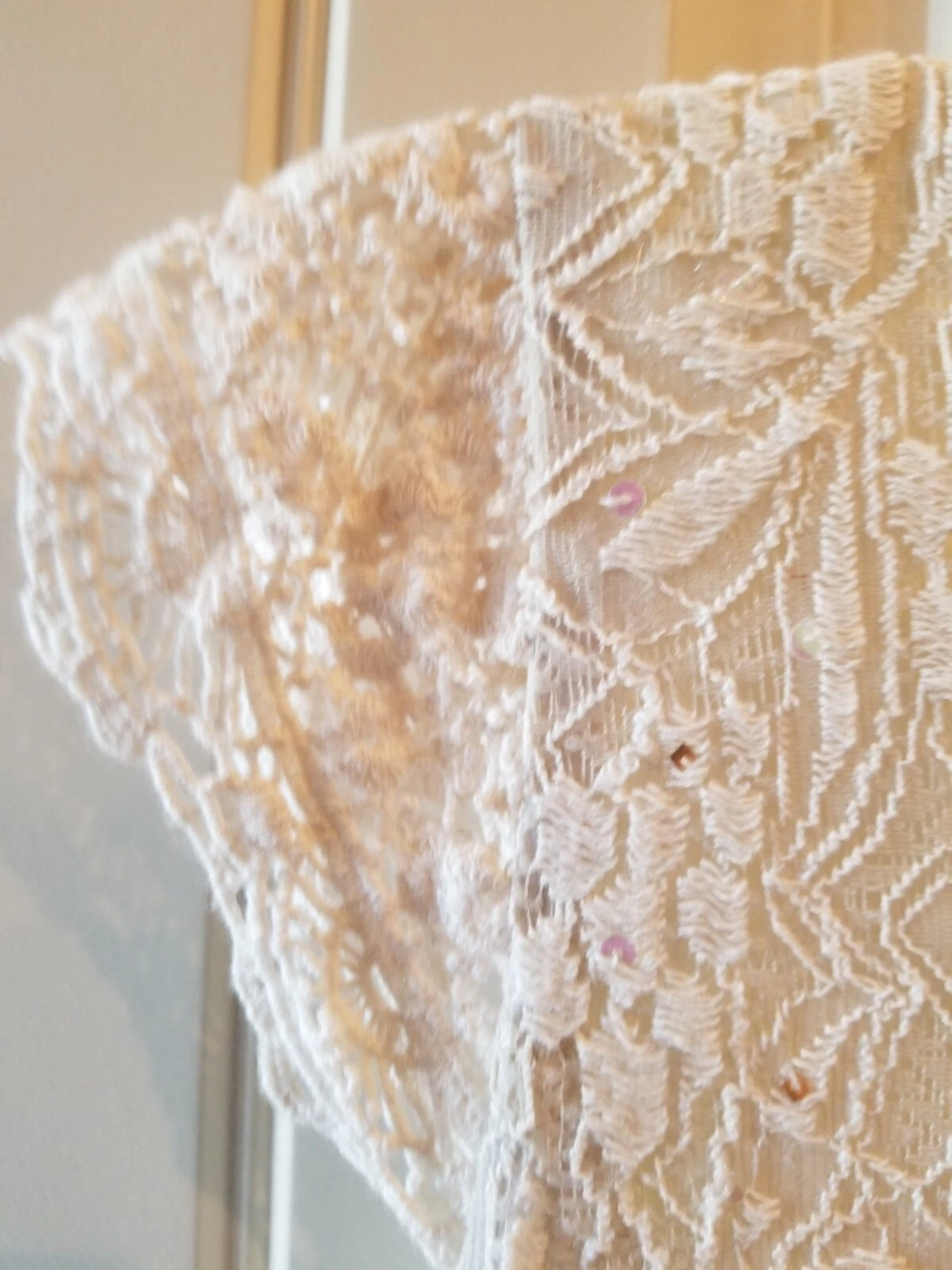 OFF WHITE Abito in pizzo bianco sporco midi marca REBA