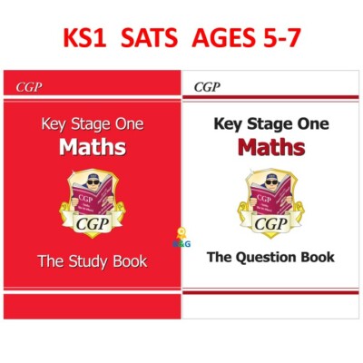 KS1 Ages 5-7 SATS Maths Study and Question Books with Answer CGP