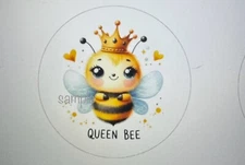 QUEEN BEE STICKERS TAGS ENVELOPE SEALS LABELS FAVORS CUTE 30
