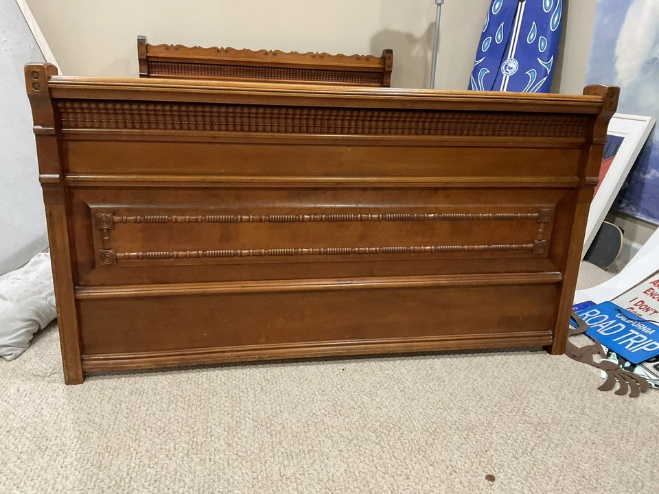 antique cherry bed - Image 2 of 4