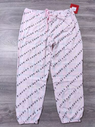 Friends Pajamas Adult Large 12-14 Pink Lounge Pant Drawstring Jogger Womens PJs - Picture 3 of 8
