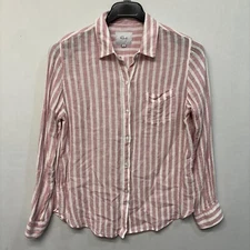 Rails Women Charli Linen Blend Button Shirt Top Size Medium Stripes C009 13